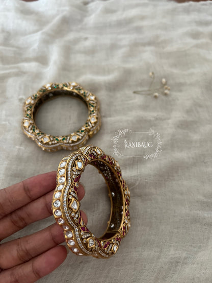 Lakshita Kundan Polki Bangle Uniqe Design By Ranibaug