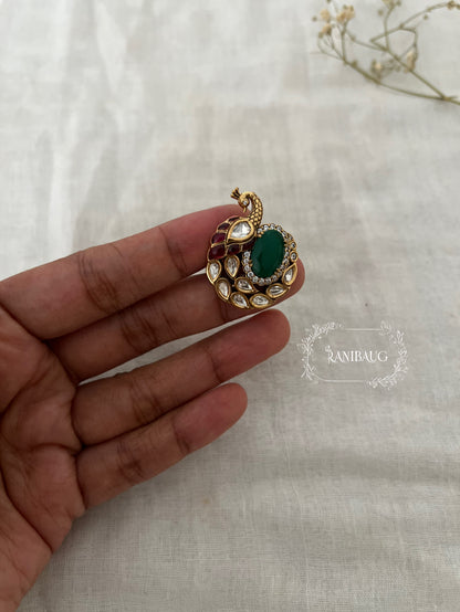 Lara Peacock Gemstone Royal Multicolor Statement Festive Ring By Ranibaug
