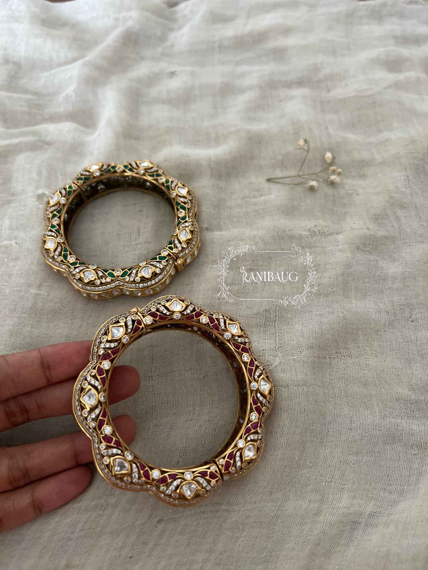 Latika Kundan Polki Bangle Uniqe Design By Ranibaug