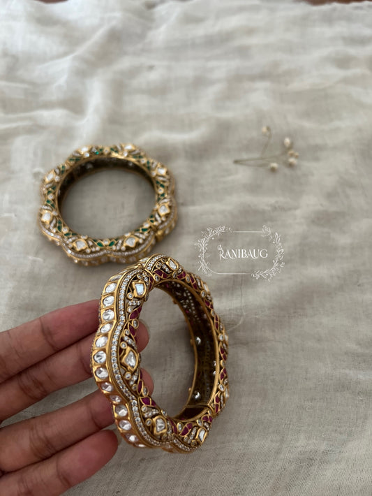 Latika Kundan Polki Bangle Uniqe Design By Ranibaug