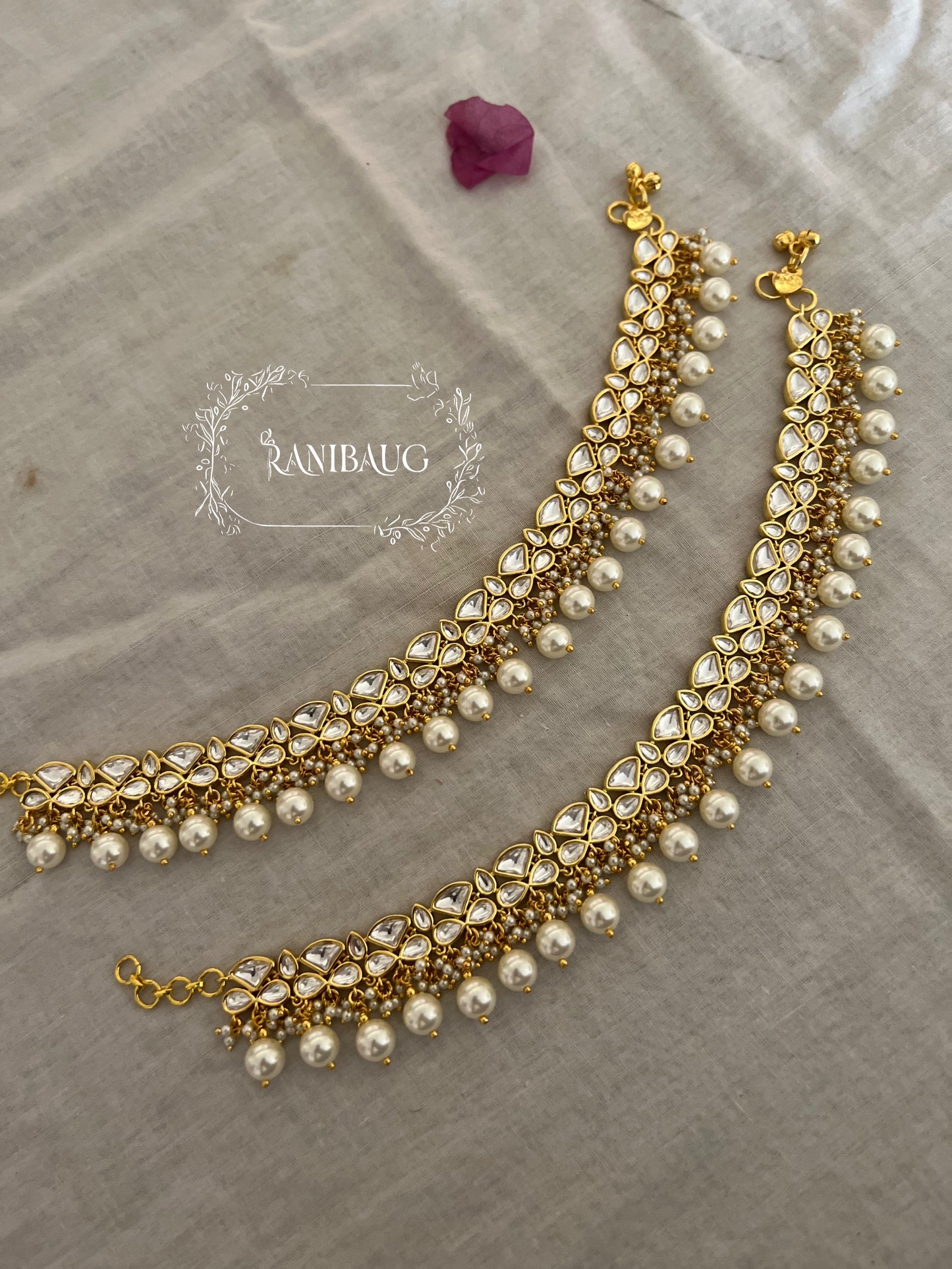 Madhu Rich Gold Finish Polki Anklet Jewelry By Ranibaug | Heavy Payal For Women 2026 Wedding Collection
