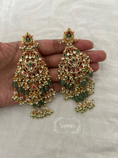 Mahi Heritage Style Beaded Kundan Indian Traditional Chandbali And Maang Tikka By Ranibaug