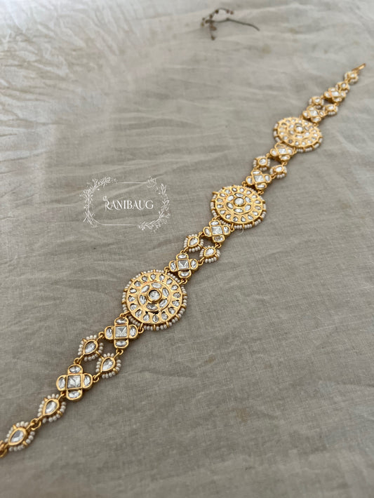 Mahika Premium Gold Plated Polki Kundan Artificial Sheeshpatti By Ranibaug