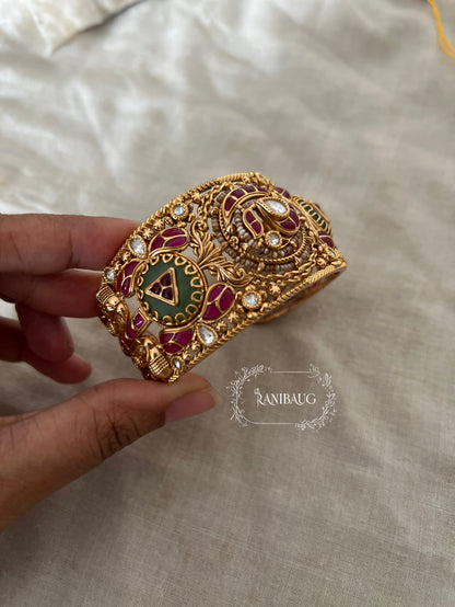 Mahima Rich Gold Finish Intricate Designer Heritage Bangle Jewelry By Ranibaug