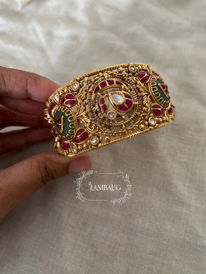 Mahima Rich Gold Finish Intricate Designer Heritage Bangle Jewelry By Ranibaug