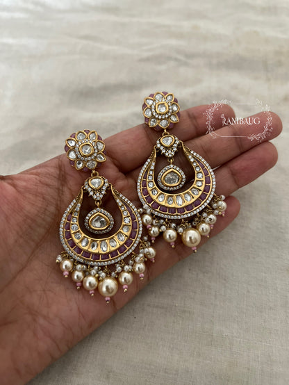 Mahira Designer Polki Gold Plated Chandbali By Ranibaug