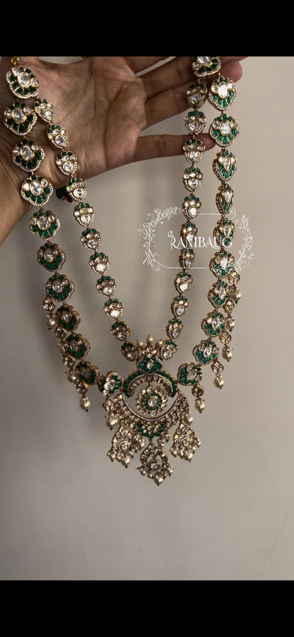 Maithili Traditional Jewellery Set In Victorian Finish Kundan Studded With Earrings By Ranibaug