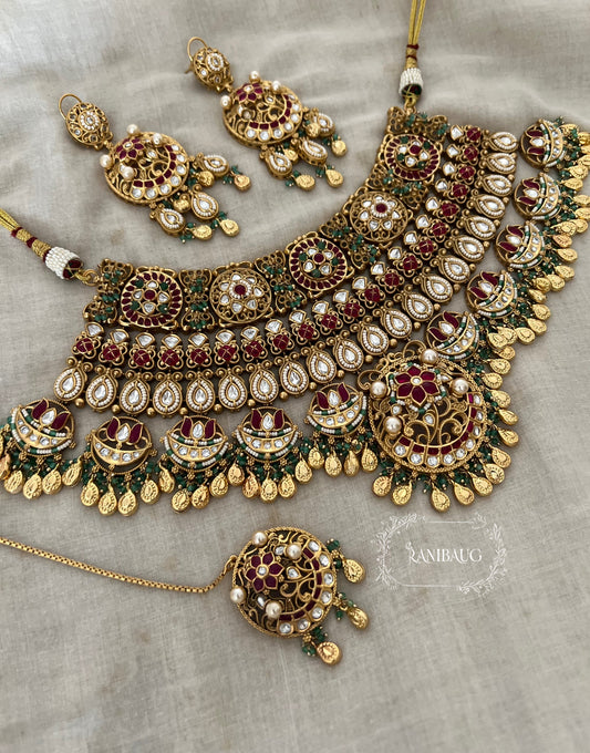 Malinishree Gold Heritage Traditional Indian Bridal Jewellery Set With Maang Tikka By Ranibaug | Wedding Jewelry For Bride 2026