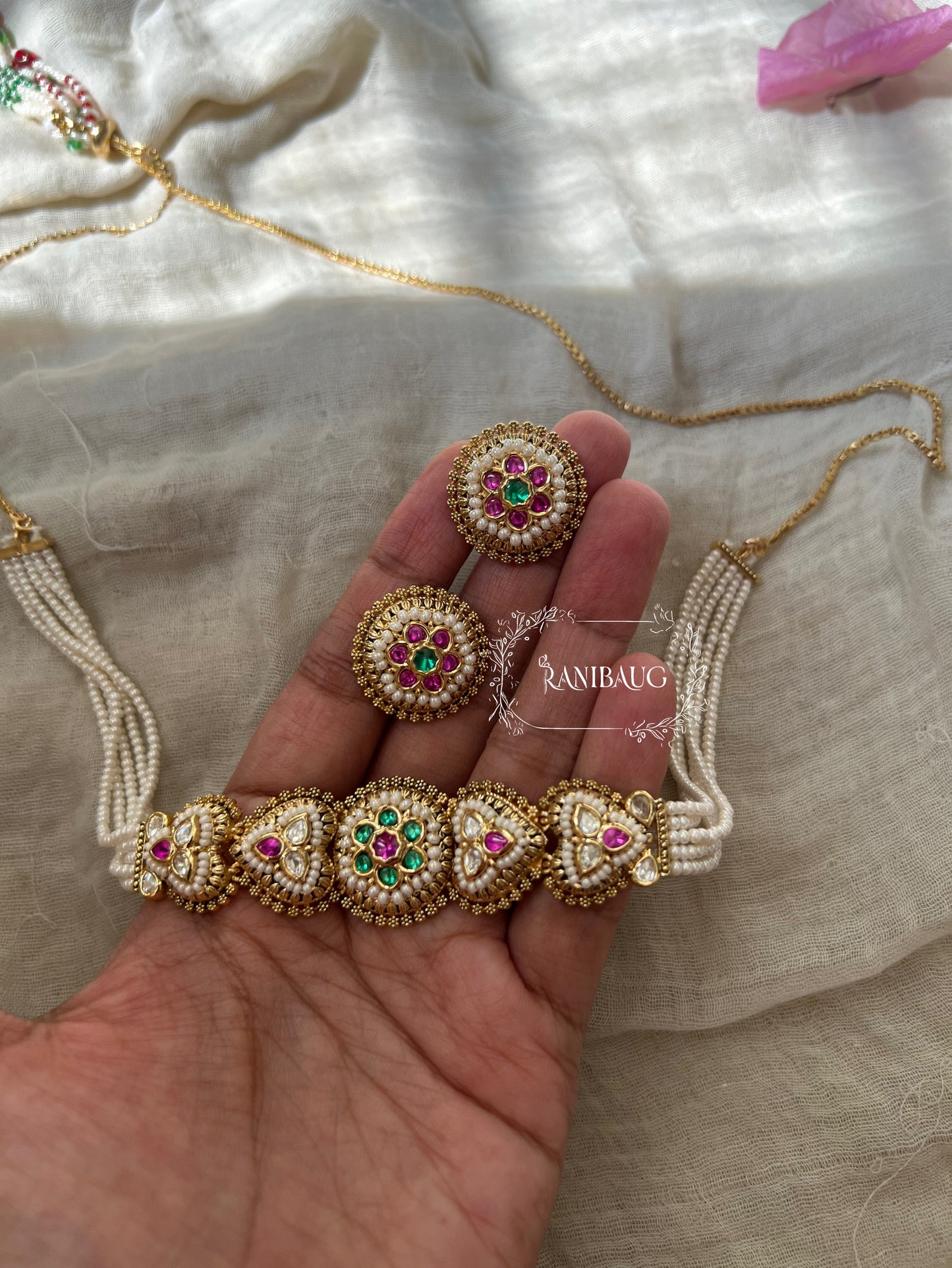Malti Colorful Beaded Meenakari Neck Choker For Ethnic Wear By Ranibaug