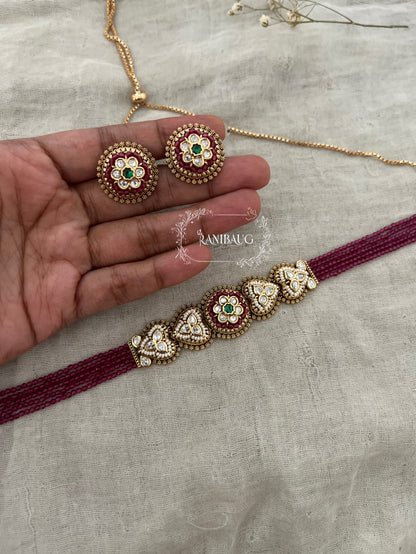 Malti Colorful Beaded Meenakari Neck Choker For Ethnic Wear By Ranibaug