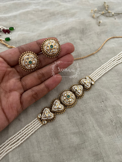 Malti Colorful Beaded Meenakari Neck Choker For Ethnic Wear By Ranibaug