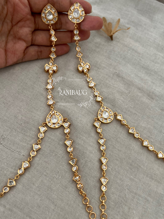 Mansi Gold Plated Polki Kundan Hathphool | Ranibaug
