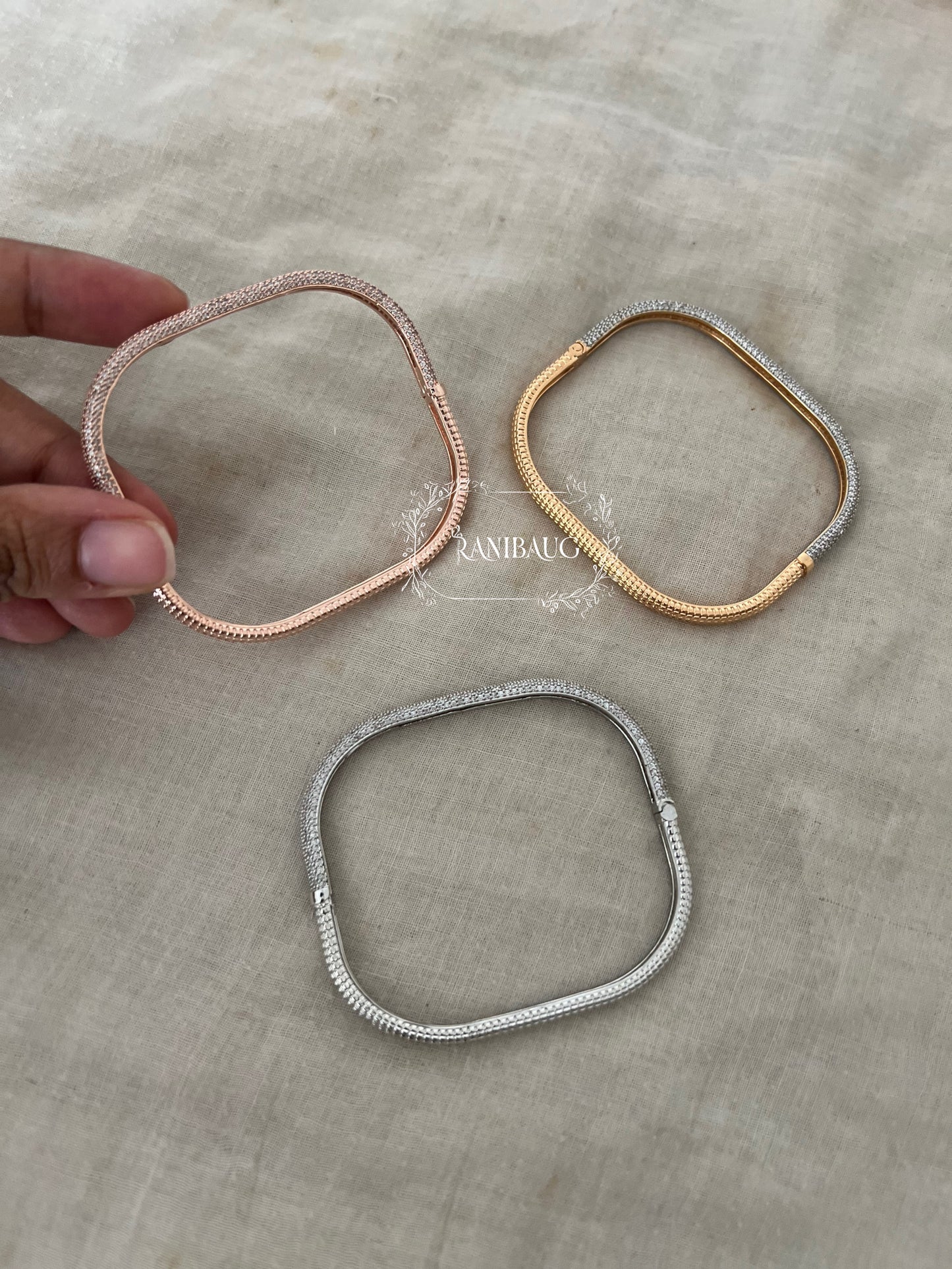 Manya Minimal Diamond Unique Square Bracelet By Ranibaug