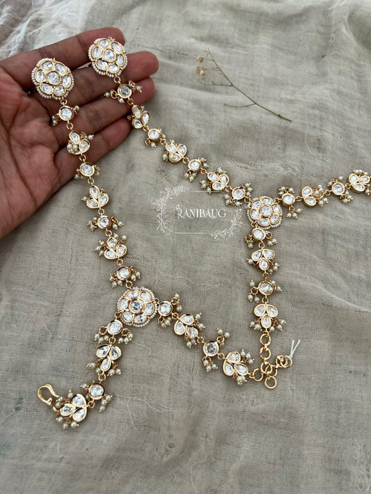 Manya Mossainite Polki Kundan Hathphool | Ranibaug