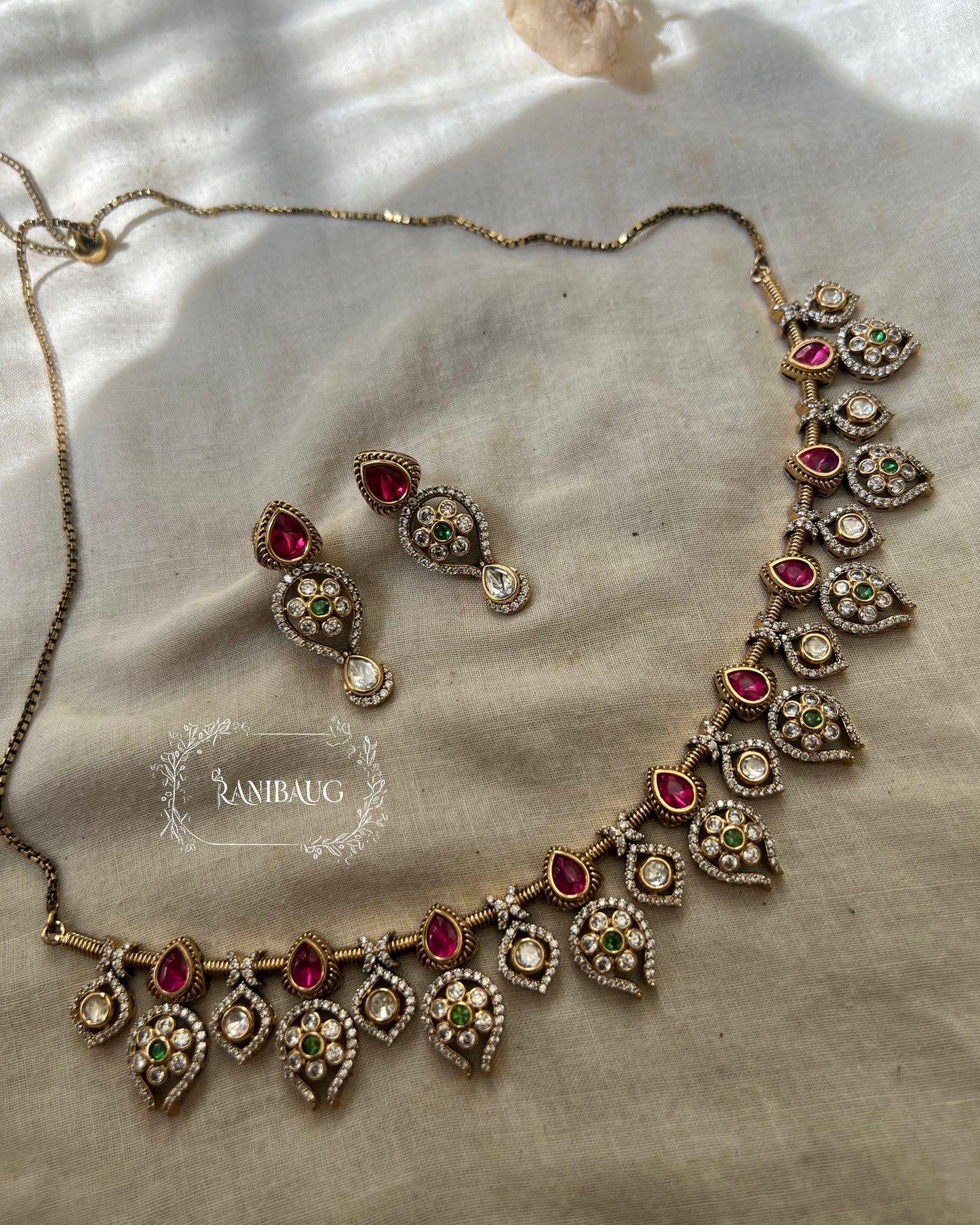Maya Victorian Polki Kundan Necklace Set By Ranibaug | 2025 2026