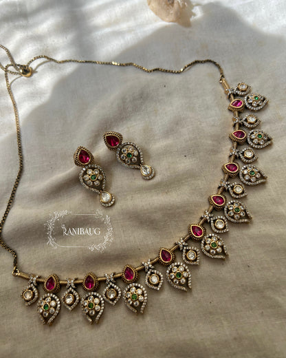 Maya Victorian Polki Kundan Necklace Set By Ranibaug | 2025 2026
