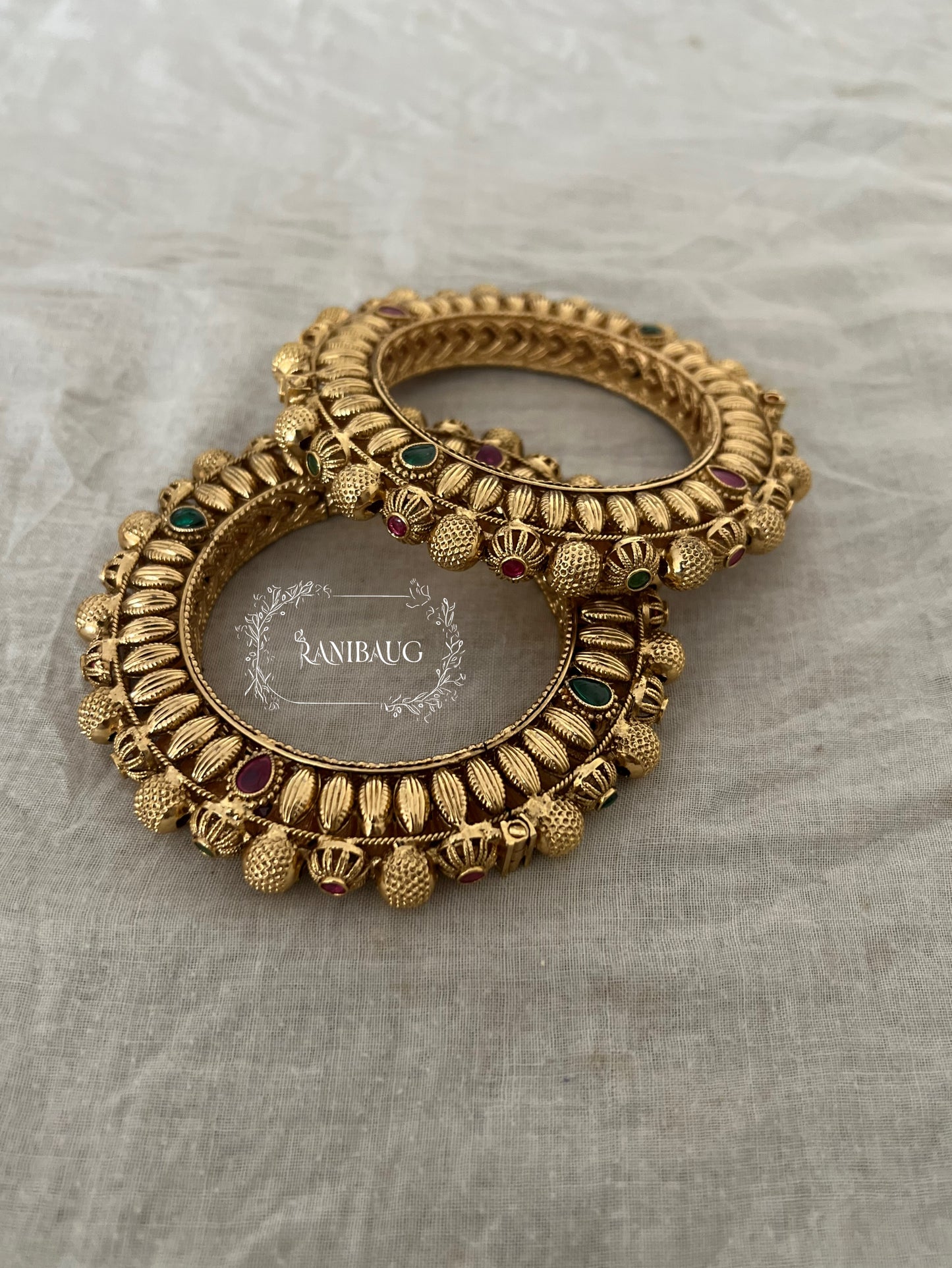 Meenakshi Designer Gold Pacheli Bangles By Ranibaug