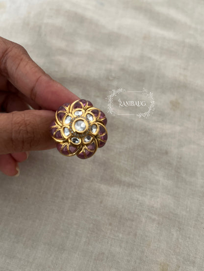 Meenu Colored Silhouette Floral Finger Traditional Ring Jewelry By Ranibaug