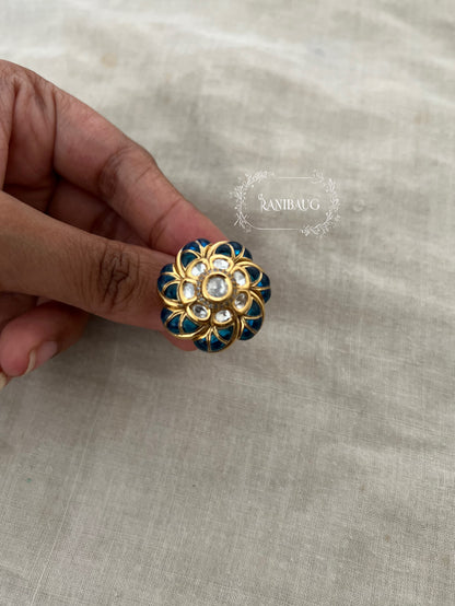 Meenu Colored Silhouette Floral Finger Traditional Ring Jewelry By Ranibaug