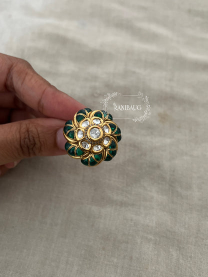 Meenu Colored Silhouette Floral Finger Traditional Ring Jewelry By Ranibaug