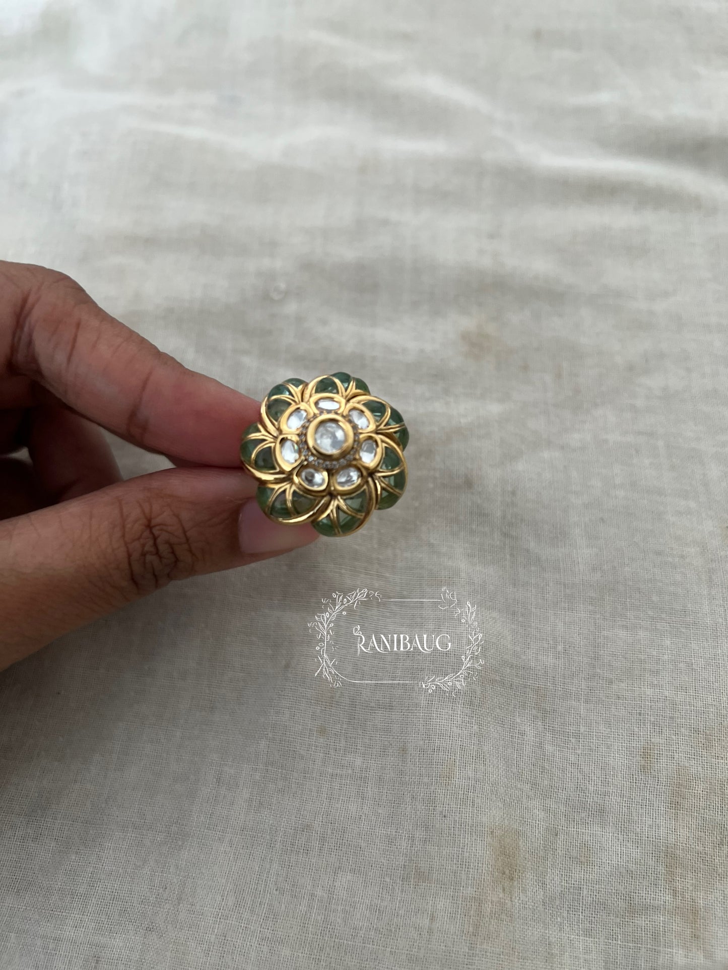 Meenu Colored Silhouette Floral Finger Traditional Ring Jewelry By Ranibaug