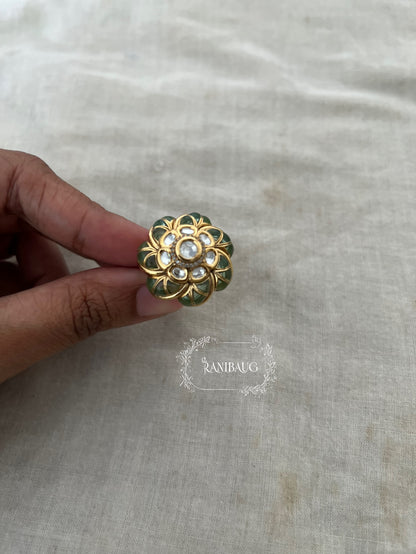 Meenu Colored Silhouette Floral Finger Traditional Ring Jewelry By Ranibaug