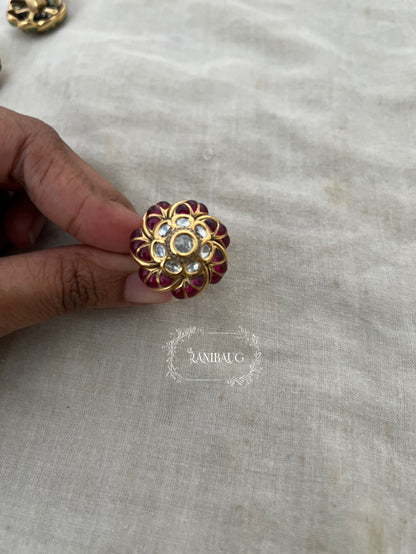 Meenu Colored Silhouette Floral Finger Traditional Ring Jewelry By Ranibaug