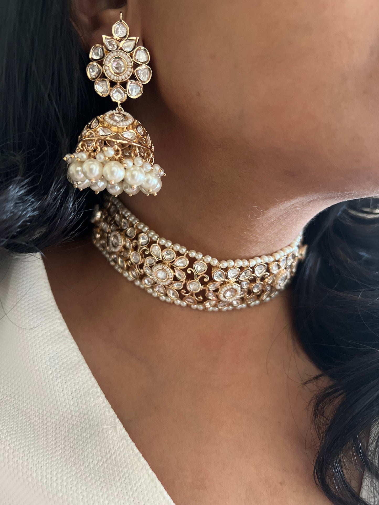 Meghal Gulbadan Mossainite Choker Set Premium Finish By Ranibaug