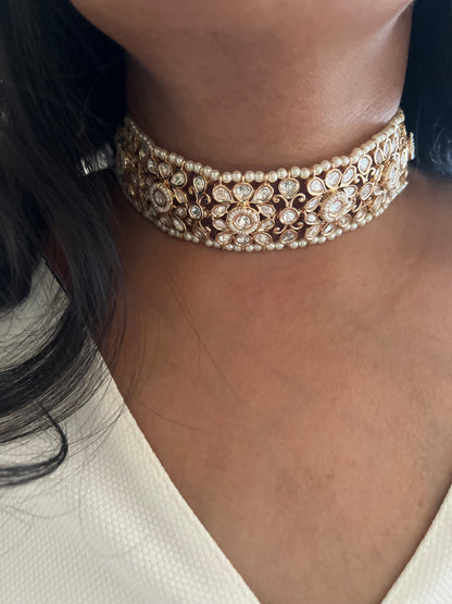 Meghal Gulbadan Mossainite Choker Set Premium Finish By Ranibaug