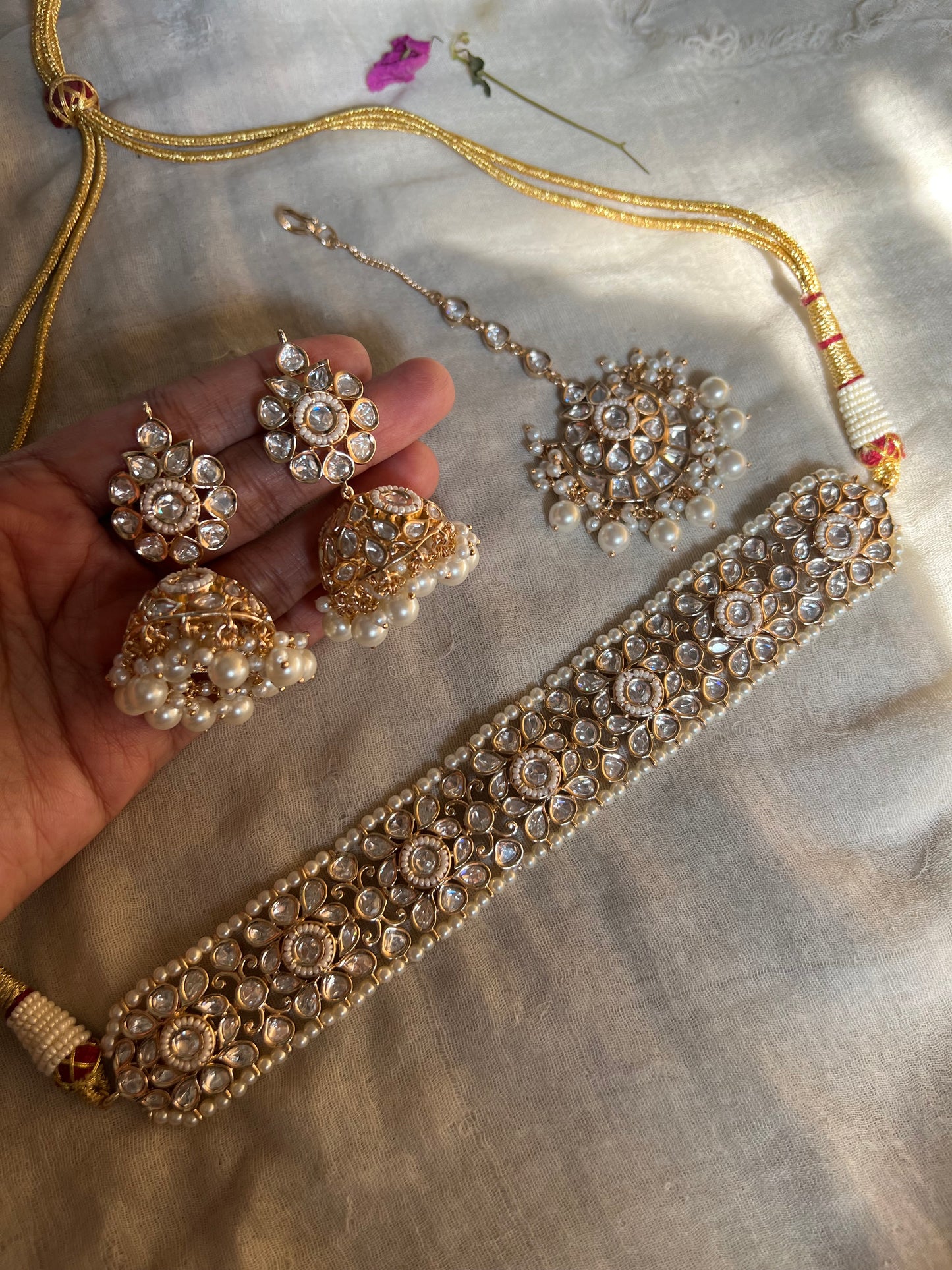 Meghal Gulbadan Mossainite Choker Set Premium Finish By Ranibaug