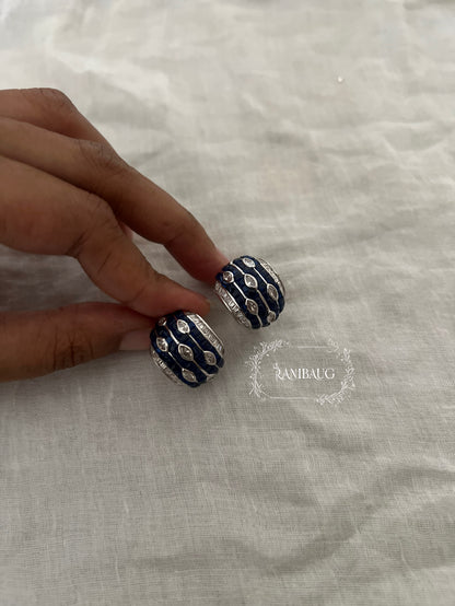 Mehera Arc Huggie Diamond Ear Studs In Different Colors By Ranibaug