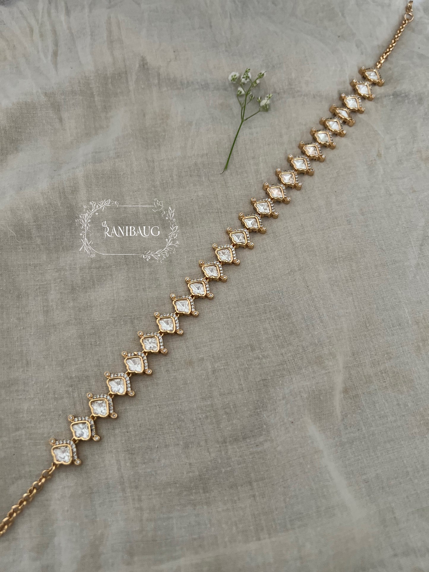 Misha Mossainite Stone Kamarbandh In Antique Victorian Finish By Ranibaug