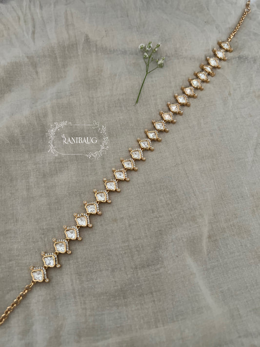 Misha Mossainite Stone Kamarbandh In Antique Victorian Finish By Ranibaug