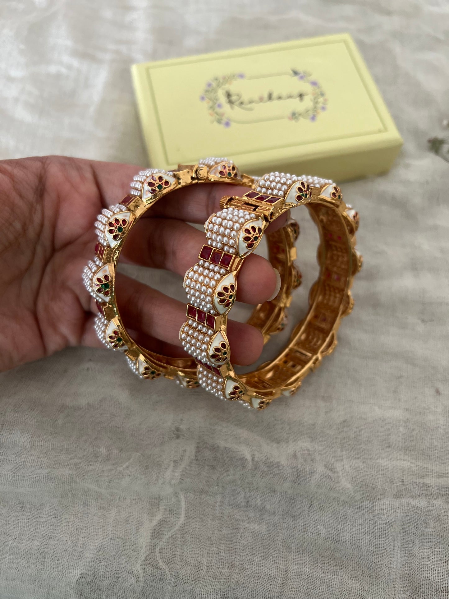 Misha Sone Ka Moti Kangan Bridal Bangles For Wedding By Ranibaug