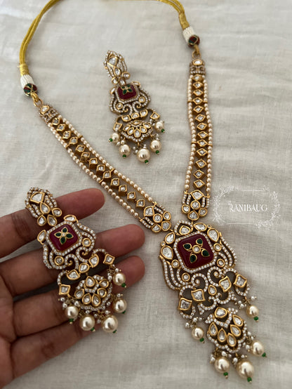 Mishti Polki Studded Cascading Pearls Designer Necklace Set By Ranibaug | The Royal Wedding Collection 2026