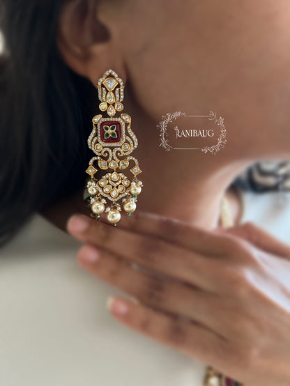 Mishti Polki Studded Cascading Pearls Designer Necklace Set By Ranibaug | The Royal Wedding Collection 2026