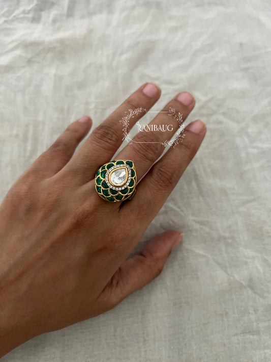 Misti Kundan Solitaire Traditional Ring By Ranibaug