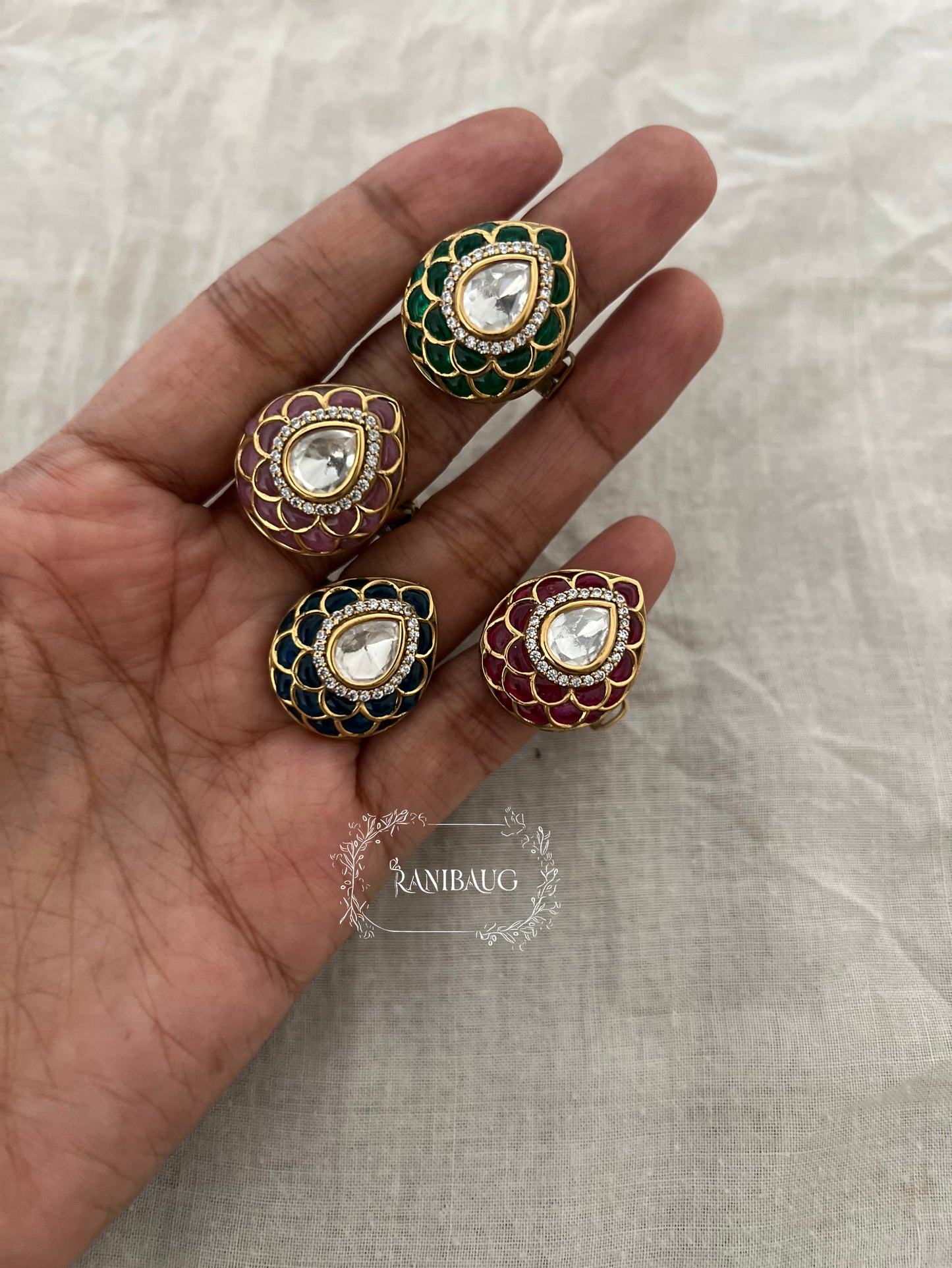 Misti Kundan Solitaire Traditional Ring By Ranibaug