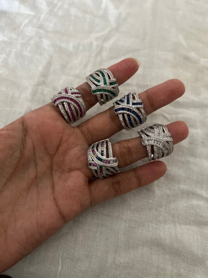 Misty Weave Diamond Statement Ring By Ranibaug