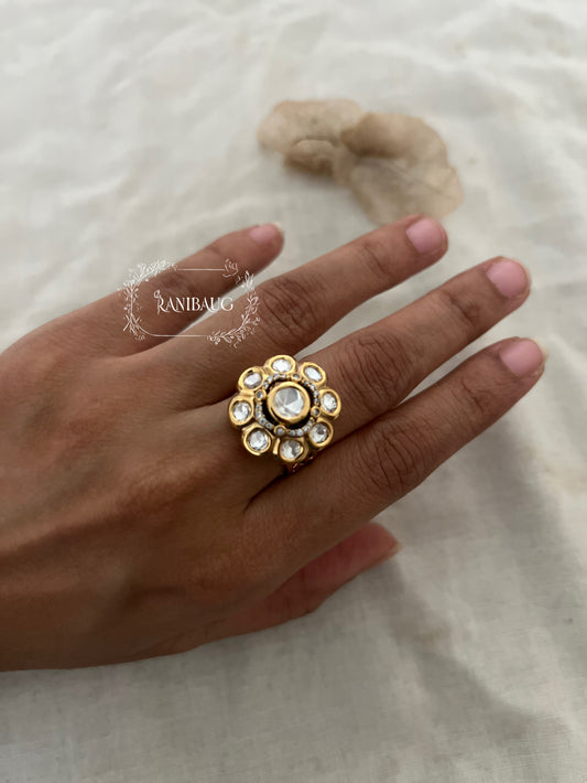Mohini Gold Plated Kundan Studded Ring Jewelry For Women