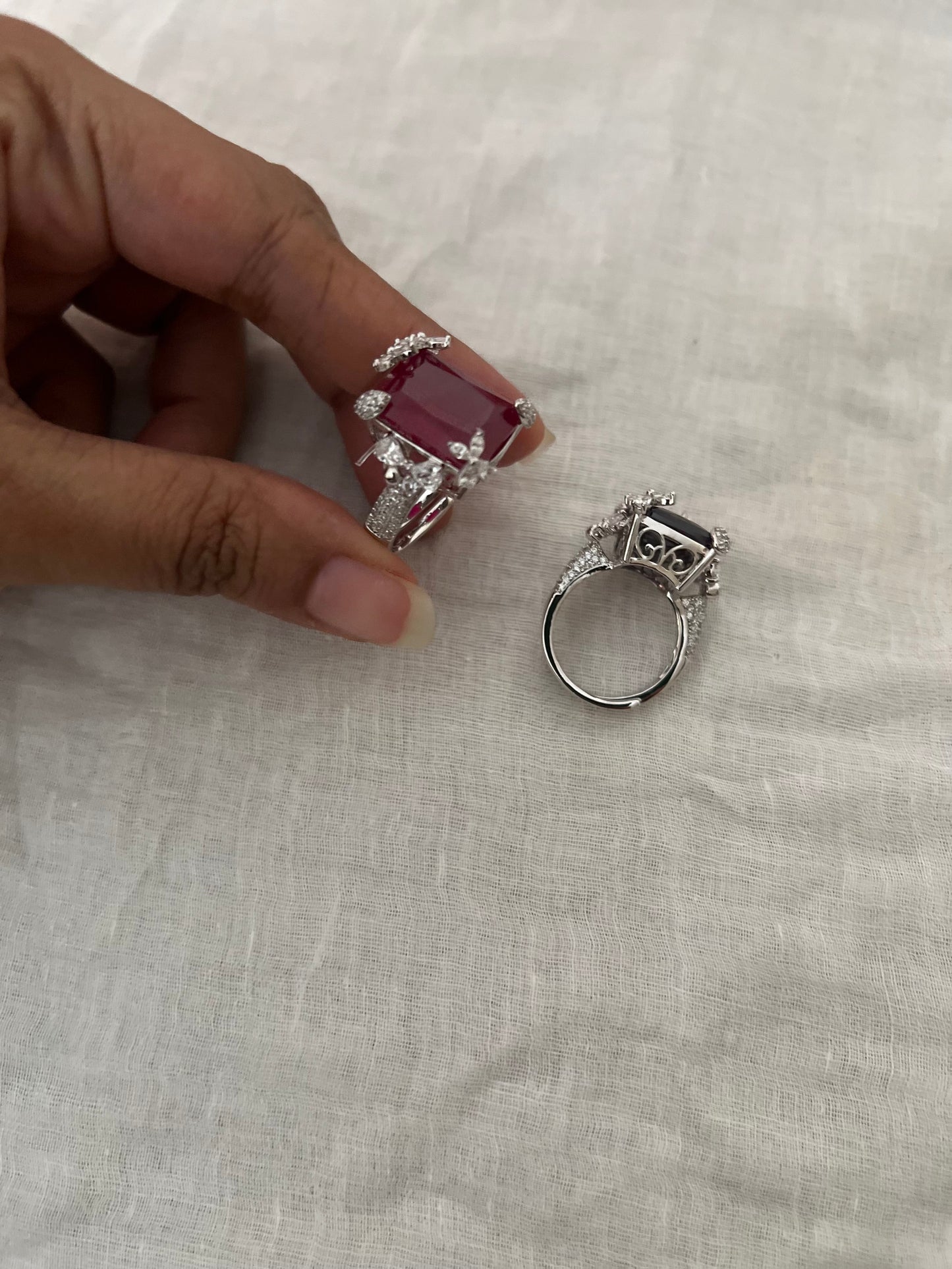 Monarch Crest Diamond Statement Ring By Ranibaug