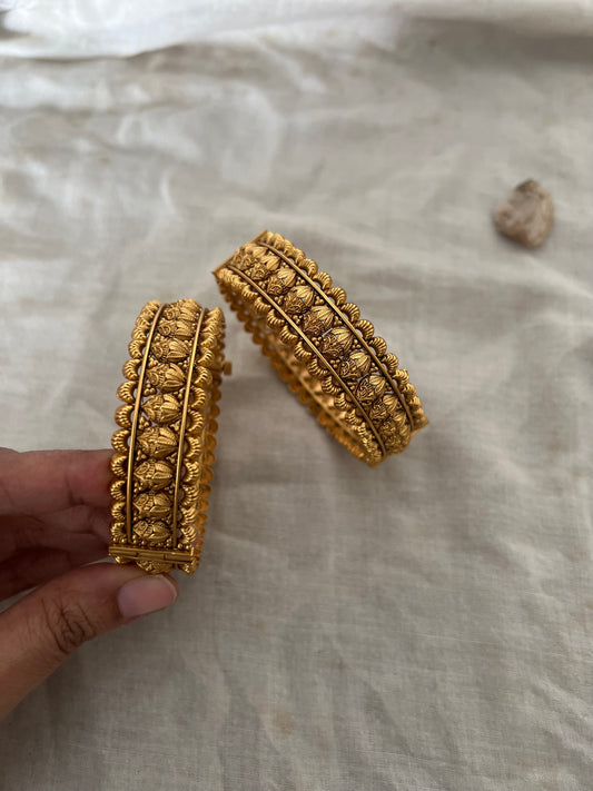 Monika Traditional Temple Gold Meenakari Bangles By Ranibaug