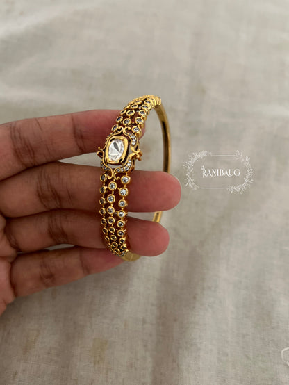 Mrinalika Polki Gold Finish Royal Bracelet Jewelry By Ranibaug