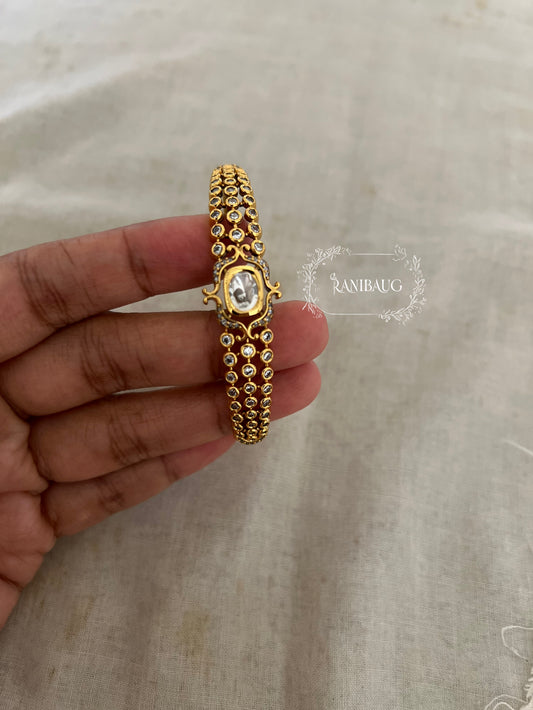 Mrinalika Polki Gold Finish Royal Bracelet Jewelry By Ranibaug