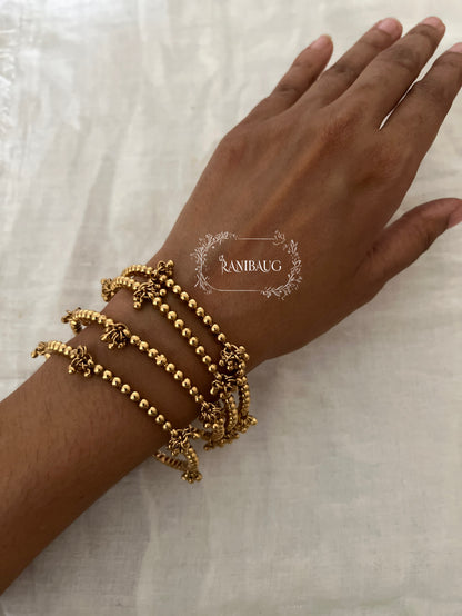 Mrinushree Heritage Classic Unique Designer Gold Finish Bangle Jewellery By Ranibaug (Set of 4)