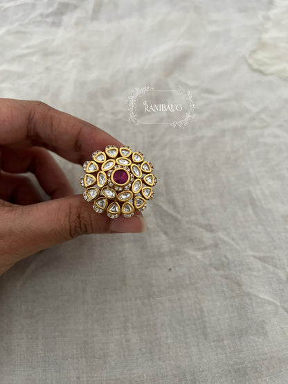 Mukta Heritage Gold Plated Kundan Studded Ring Jewelry By Ranibaug
