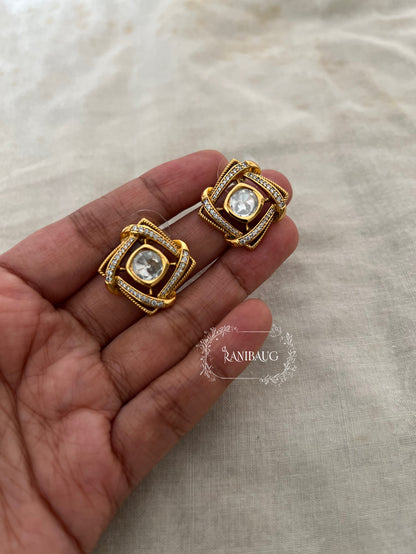Mukta Square Stud Earrings By Ranibaug