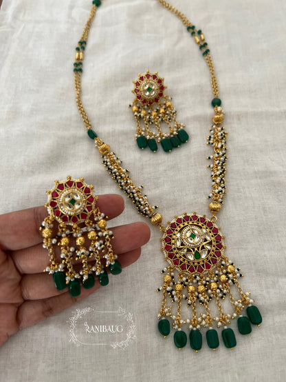 Nalanda Kundan Heritage Beaded Necklace Jewelry By Ranibaug