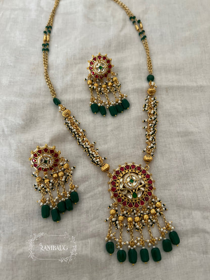 Nalanda Kundan Heritage Beaded Necklace Jewelry By Ranibaug