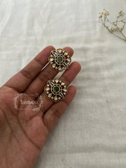 Nayra Polki Floral Classic Designer Ring By Ranibaug